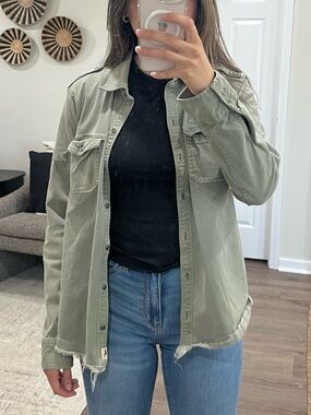 Hollister Army Green Cotton Jacket